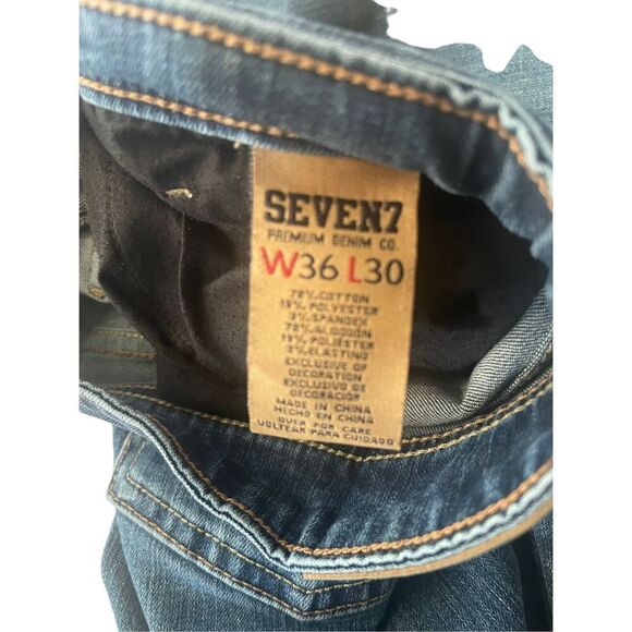 Seven7 Men's Blue Slim Straight Fit Full Length Denim Jeans Size 36 - Picture 6 of 16